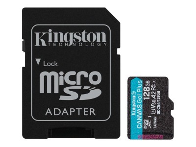 Kingston | Canvas Go! Plus | 128 GB | microSD | Flash memory class Class 10, UHS-I, U3, V30, A2