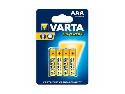 Baterijas Varta AAA SuperLife Zinc Carbon 4 Pack